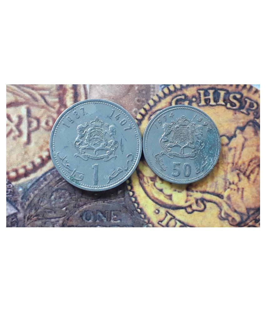     			2 X ALL DIFFERENT COINS SET,MOROCCO