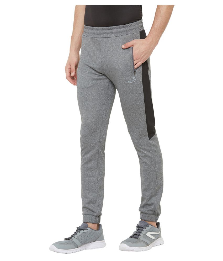 Fitz Polyester Grey Joggers For Mens - Buy Fitz Polyester Grey Joggers ...