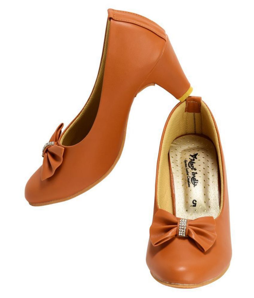 Alert India Tan Kitten Heels Price in India- Buy Alert India Tan Kitten