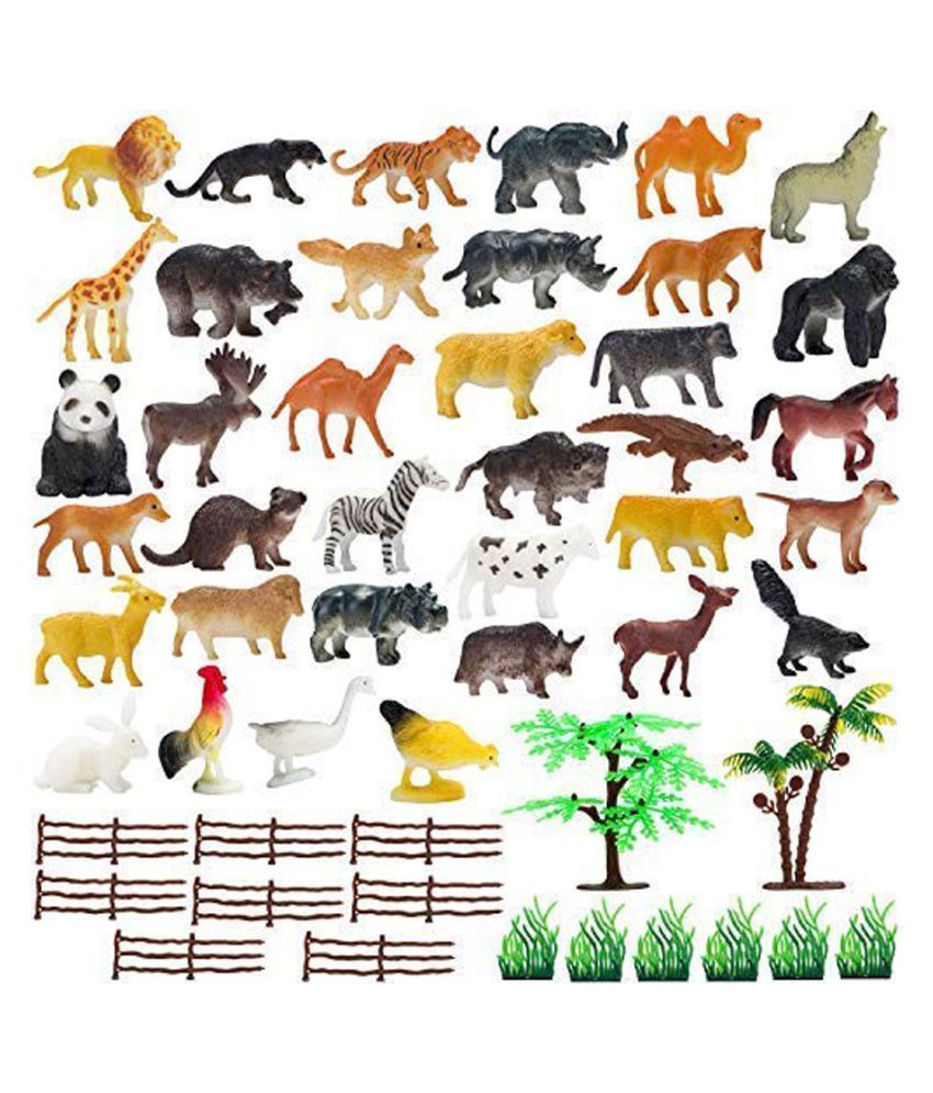 Kreiz Mini Jungle Animals Figure Toys Play Set 30 Piece Realistic Wild  Plastic Animal with Artificial Grass & Fencing - Buy Kreiz Mini Jungle  Animals Figure Toys Play Set 30 Piece Realistic