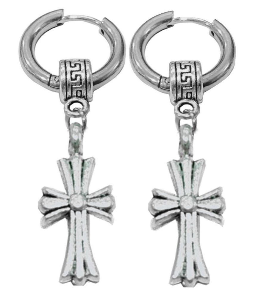 Men Style Christmus Gift Jesus Cross Magnetic No-Piercing Silver ...