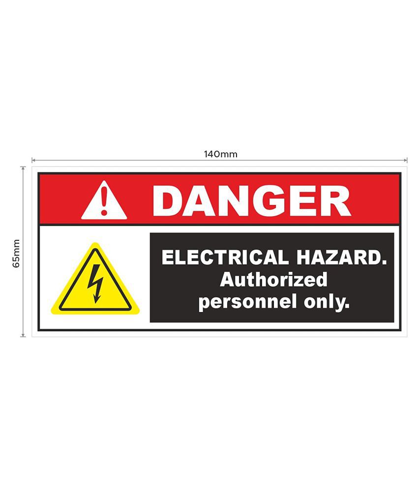     			Rangvishwa Enterprises Danger Electrical Hazard Authorized Sticker ( 14 x 6 cms )