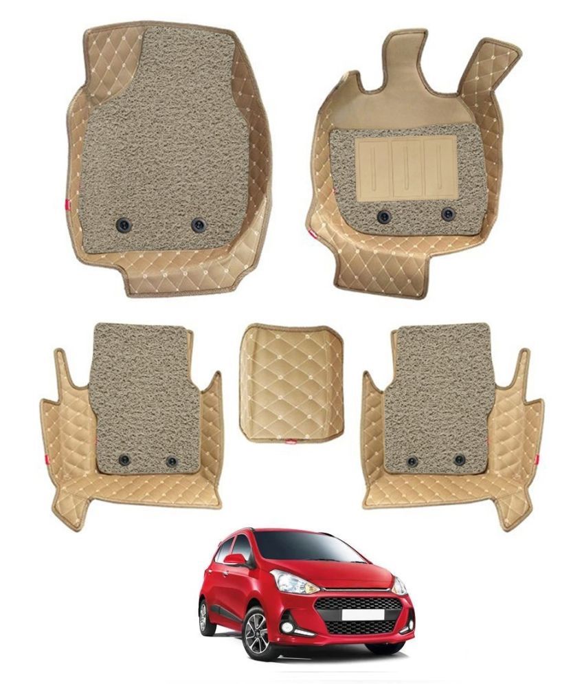Elegant Luxury Leatherite 7D Car Mat For Hyundai Grand i10 (Beige) Buy