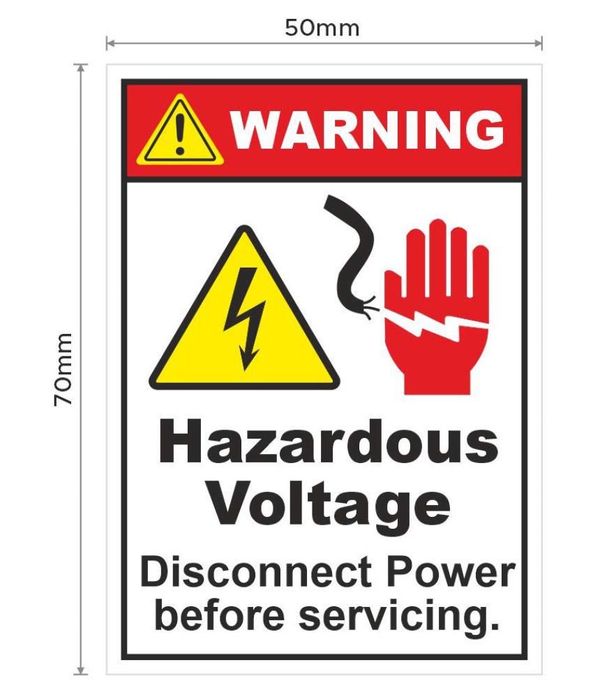     			Rangvishwa Enterprises Hazardous Voltage Diconnect Power Before Servicing Sticker ( 5 x 7 cms )