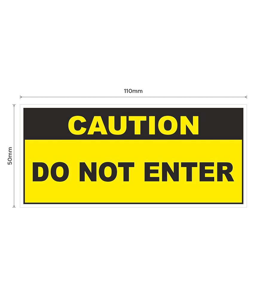     			Rangvishwa Enterprises Do Not Enter Caution Sign Sticker ( 10 x 5 cms )