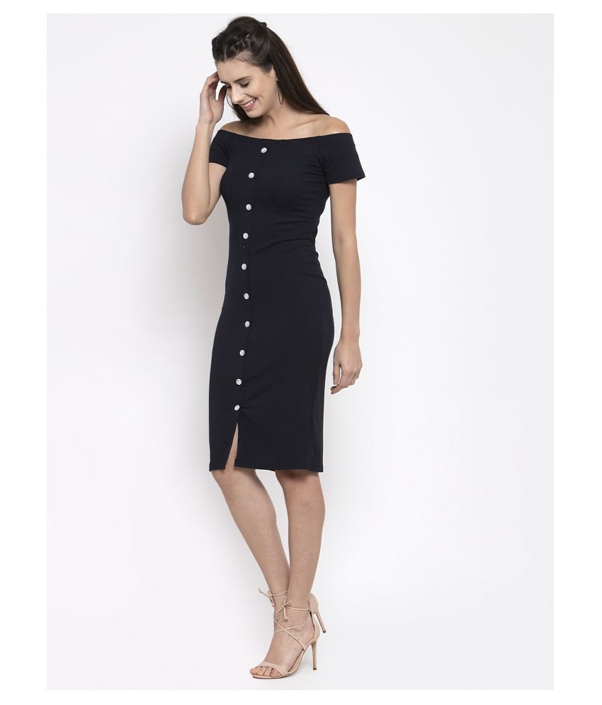 navy pencil dress with sleeves