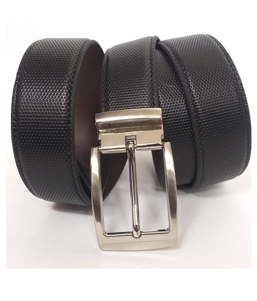 FUAX LEATRHER BELTS Black Faux Leather Formal Belt: Buy Online at Low ...
