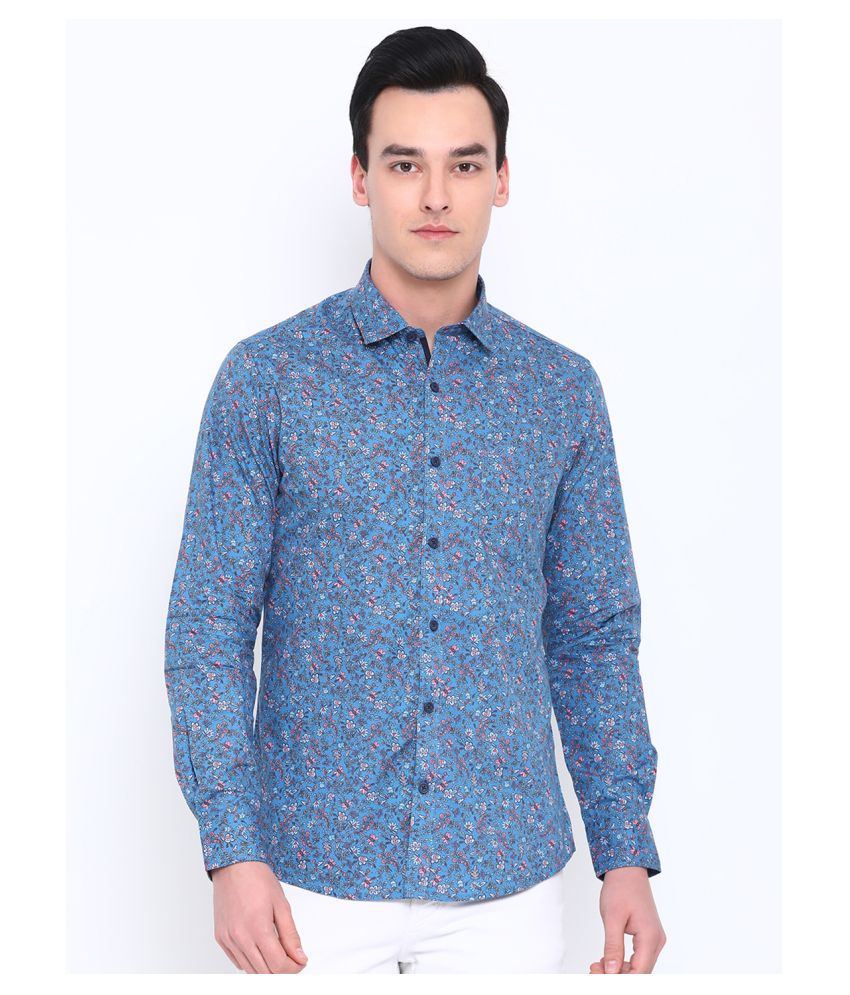     			Monte Carlo 100 Percent Cotton Blue Shirt