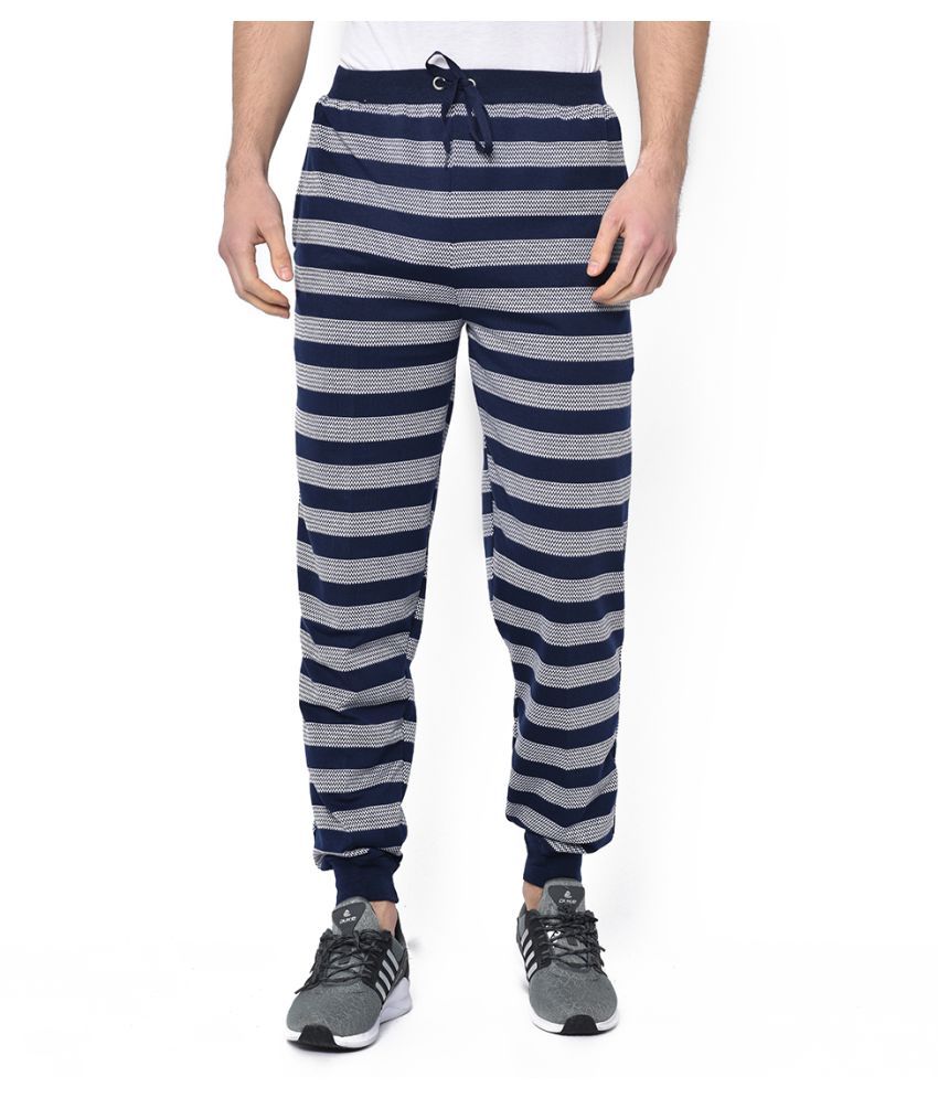     			Vimal Jonney Blue Cotton Blend Joggers