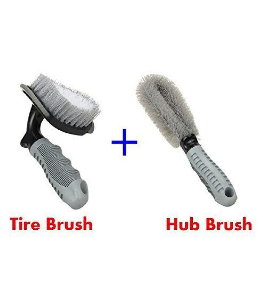  Tyre and Hub Clean Brush Cleaning Tool Kit (Multicolour) - Set of 2