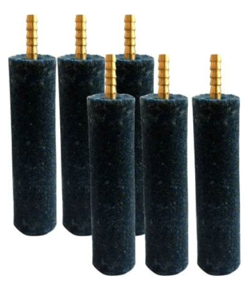     			Aquarium Large Air Stone (4" x 1") With Brass Nozzle | Bubble Diffuser Air Stones | Pack of 6