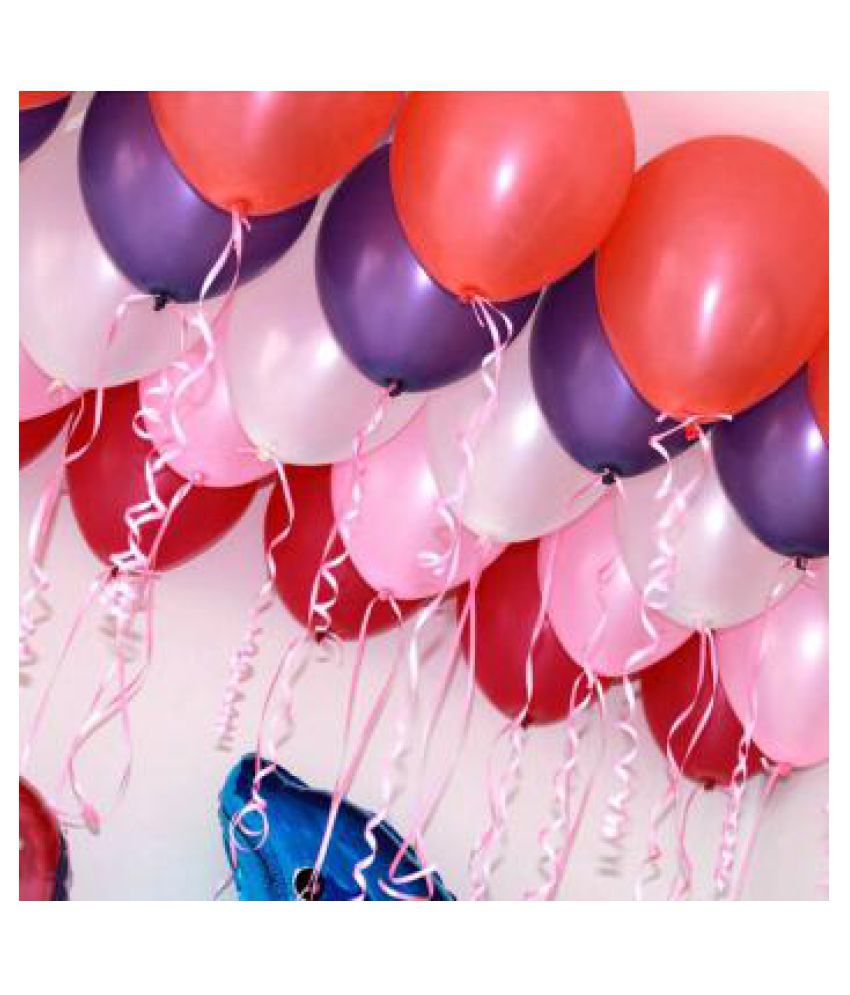     			GNGS50 Pcs. Metallic Balloons(Red, Purple, Pink, White) for Birthday Party, Festival Celebrations, Diwali Decoration