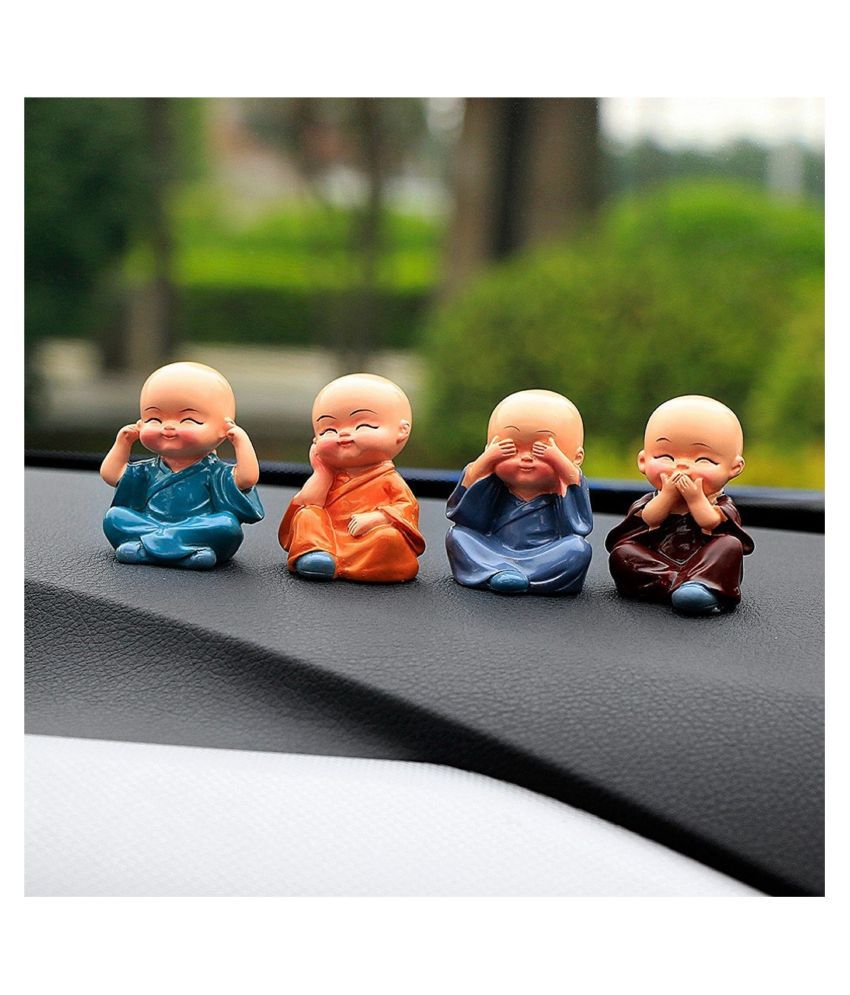     			AFTERSTITCH monk set of 4 Acrylic Buddha Idol 6 x 4 cms Pack of 4