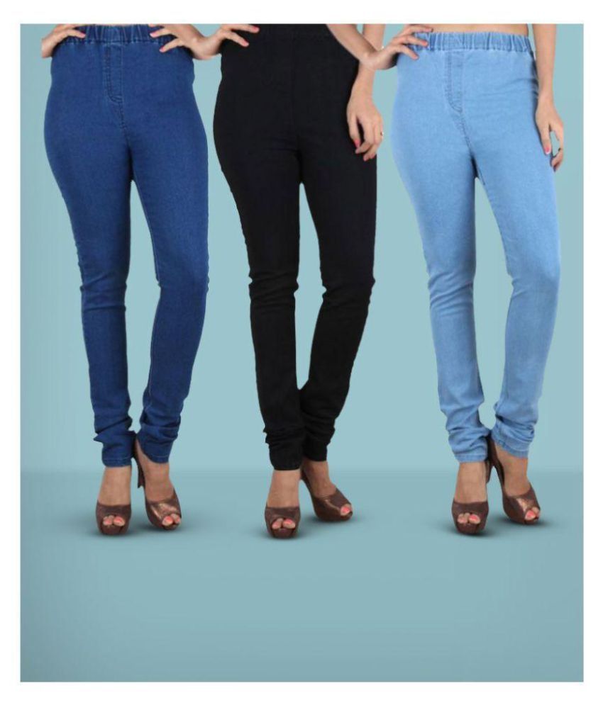 Buy Trusha Dresses Denim Jeggings - Multi Color Online at Best Prices in India - Snapdeal
