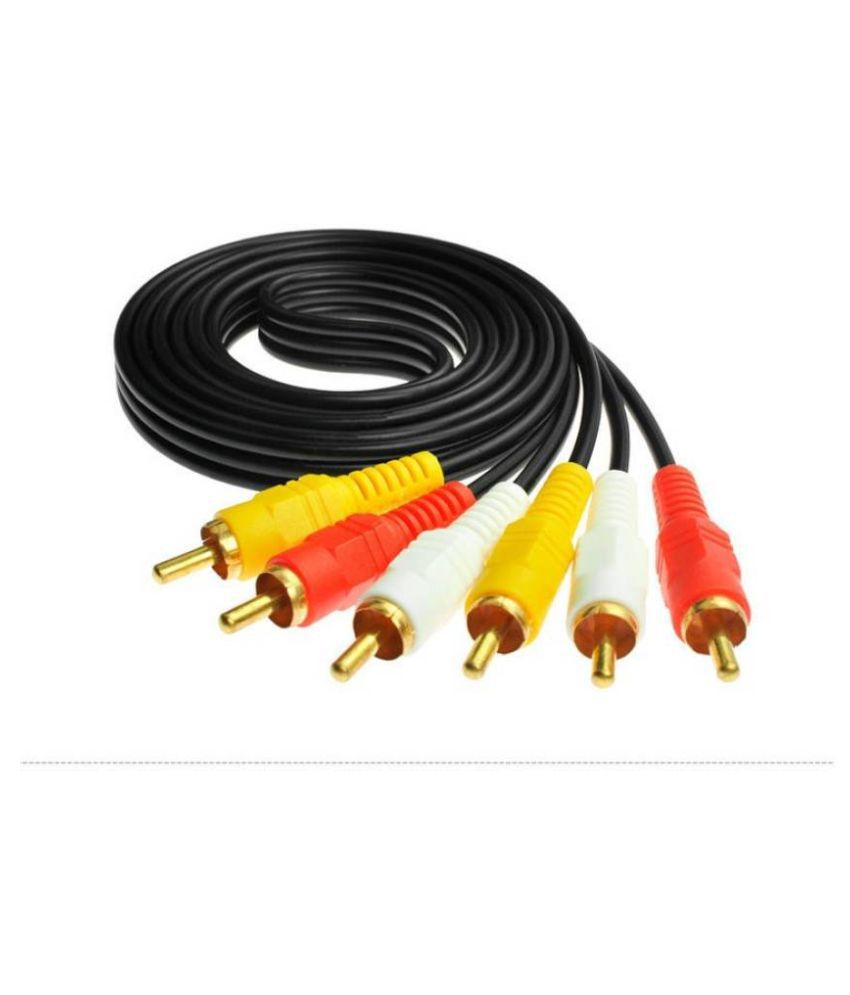    			Upix 1.3m 3RCA Male to 3RCA Male Audio Video RCA Cable - Supports TV, LCD, LED, DTH, DVD