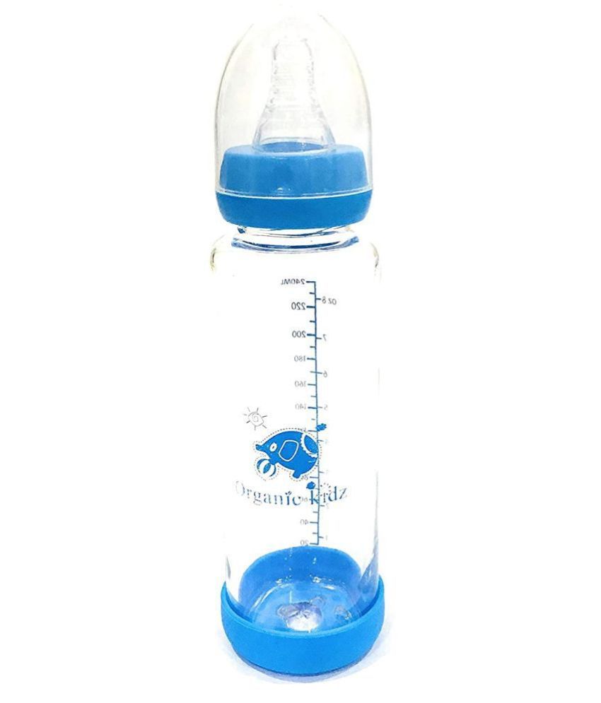 LITTLE ANGLE Glass Feeding Bottle for Newborn Baby with Removable