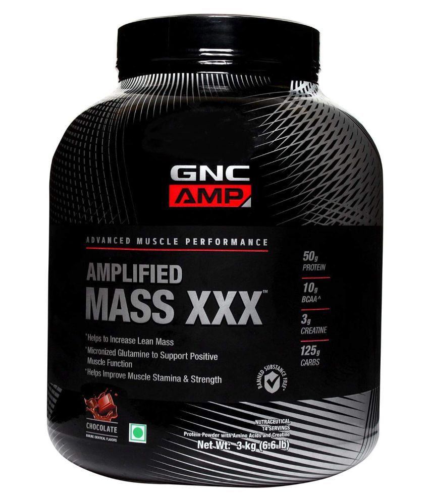     			GNC Amp Mass XXX Powder Gainers/Mass Gainers-Chocolate 3 kg Weight Gainer Powder