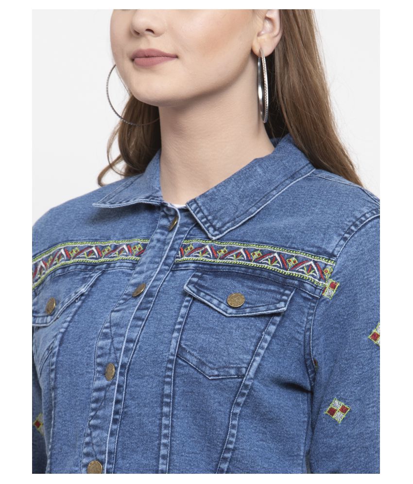 denim ethnic jacket