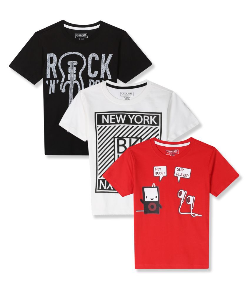 Assorted Boys Printed T-Shirt - Pack Of 3