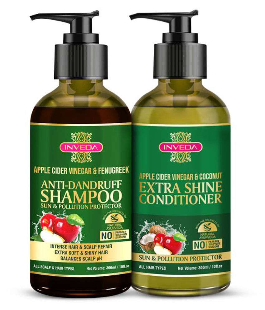 INVEDA Apple Cider Vinegar Anti Dandruff Shampoo 300ml + Extra Shine
