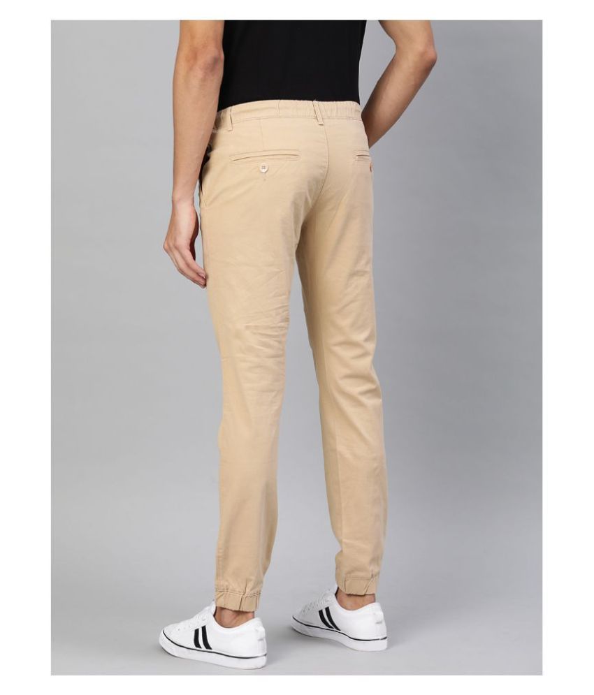 cream slim fit joggers