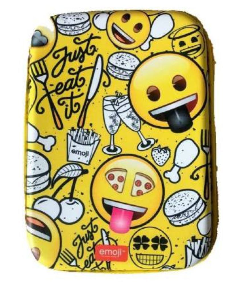 Gifthouse Pencil Box Emoji Art EVA Pencil Box (Set of 1, Yellow) Buy