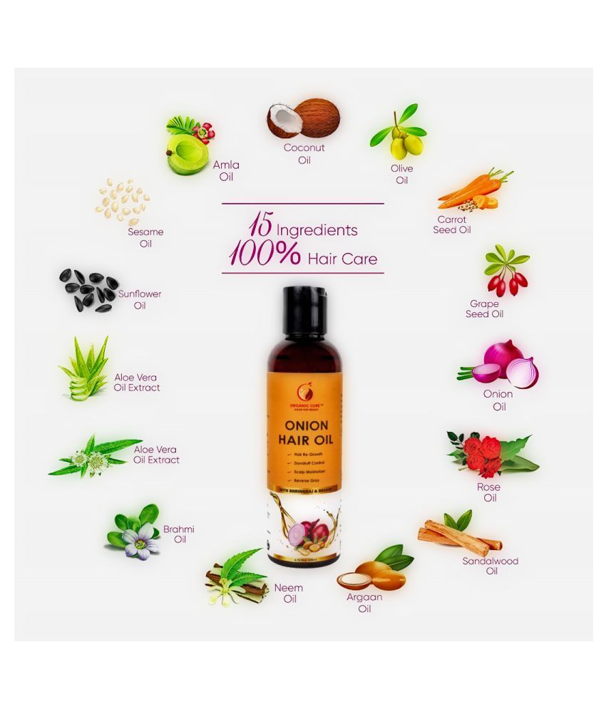 ORGANIC CURE Onion Hair Oil for hair growth Herbal 200 mL Pack of 3 Buy ORGANIC CURE Onion Hair
