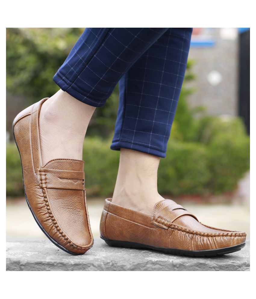     			YUVRATO BAXI Tan Loafers