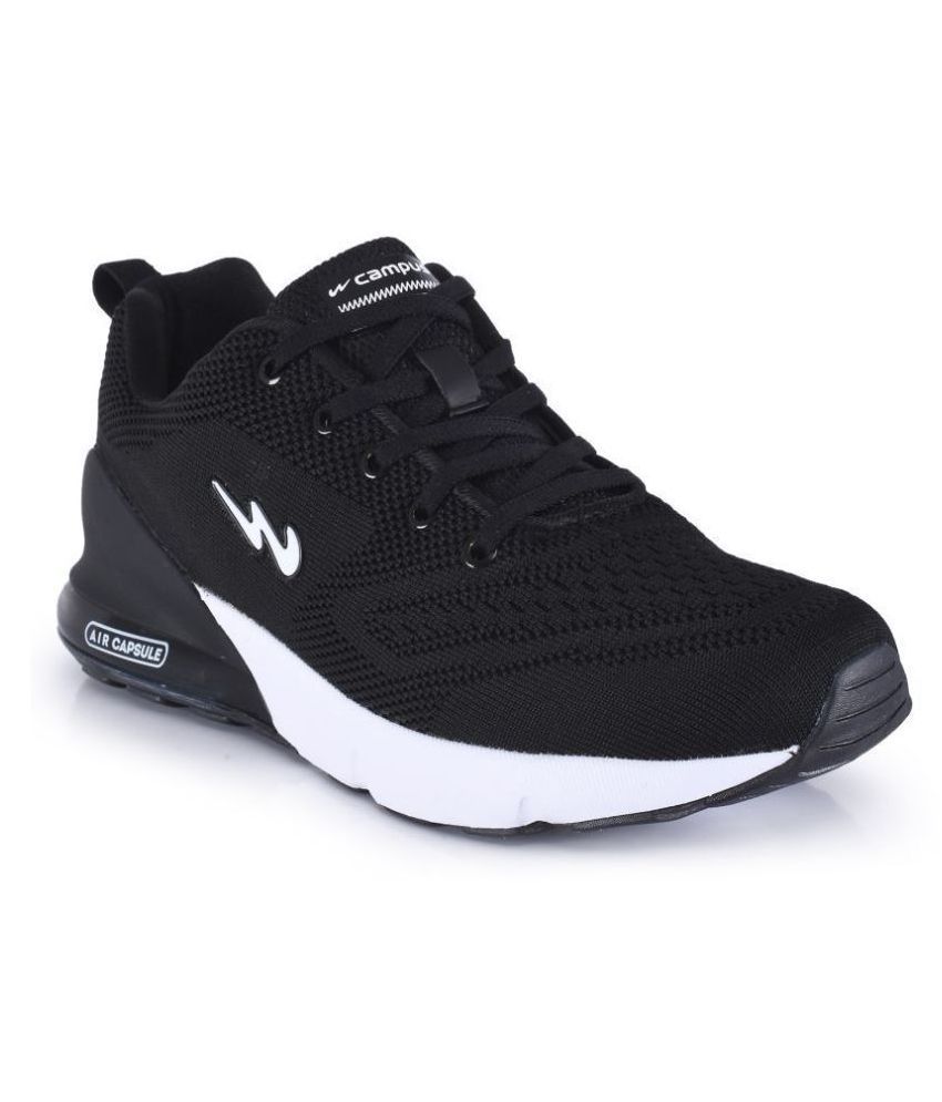 campus full black sports shoes