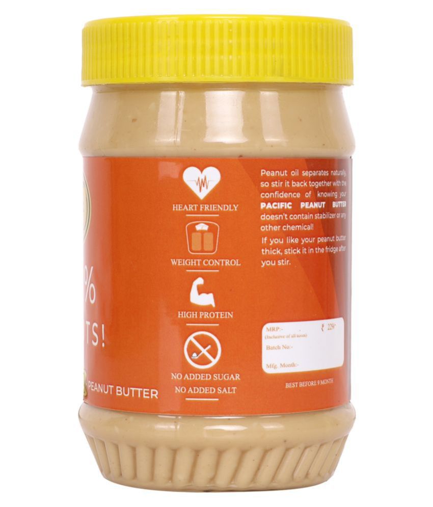 Pacific 100 % Natural Peanut Butter Chunky 482 gm: Buy ...