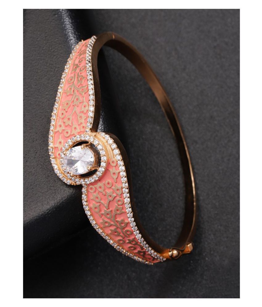     			Priyaasi Hand Crafted Enamelled CZ Stone Studded American Diamond Bracelet For Women And Girls