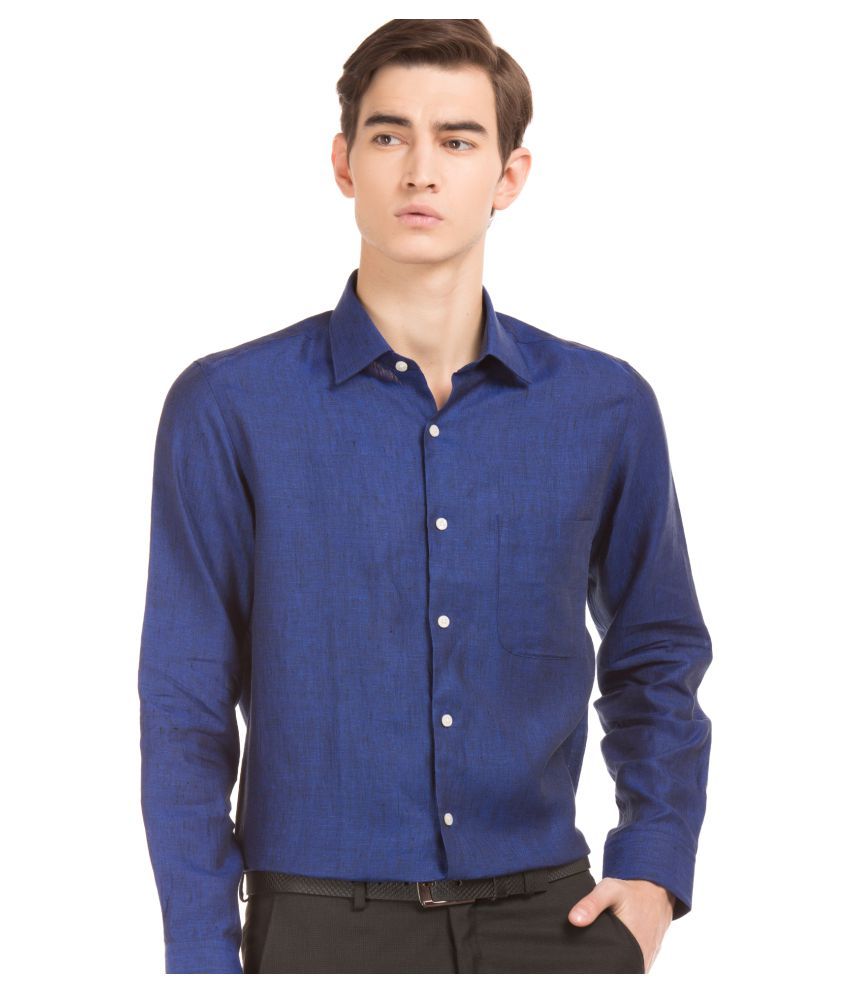 Arrow Linen Blue Shirt - Buy Arrow Linen Blue Shirt Online at Best ...