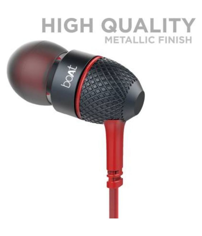 boAt Bassheads 220 Raging Red On Ear Wired With Mic Headphones