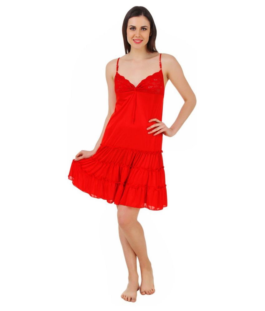 Buy RASHI Poly Satin Baby Doll Dresses With Panty Multi Color Online