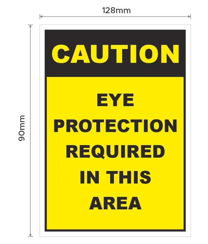     			Rangvishwa Enterprises In Vertical Eye Protection Required Caution Sticker ( 12 x 9 cms )