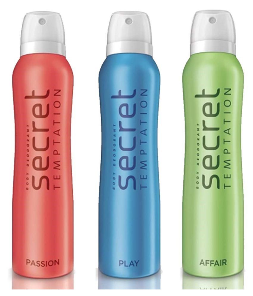     			Secret Temptation Affair, Play and Passion Deodorant for Women 150 ml (Pack of 3) Total 450ml