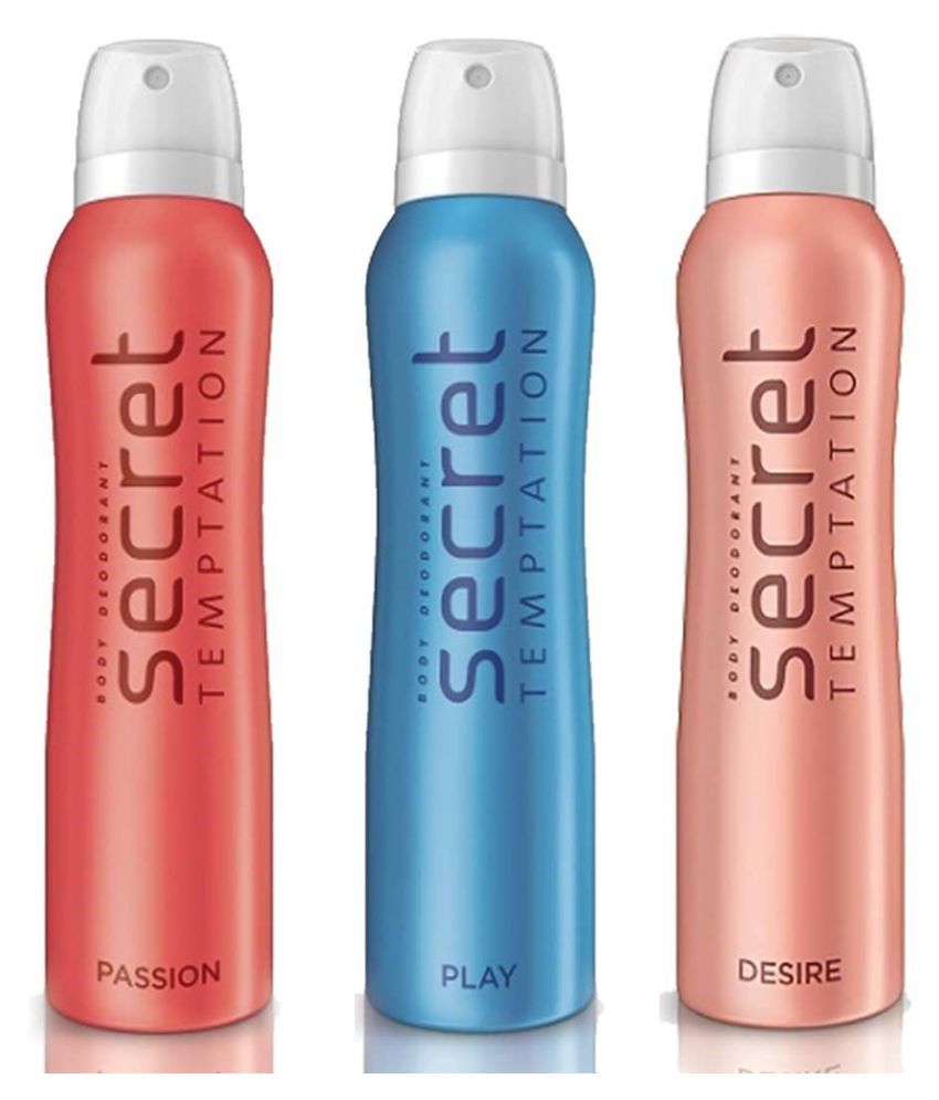     			Secret Temptation Play, Passion and Desire Deodorant for Women 150 ml (Pack of 3) Total 450ml