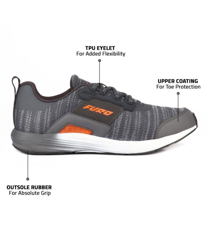 FURO Grey Men's Sports Running Shoes 