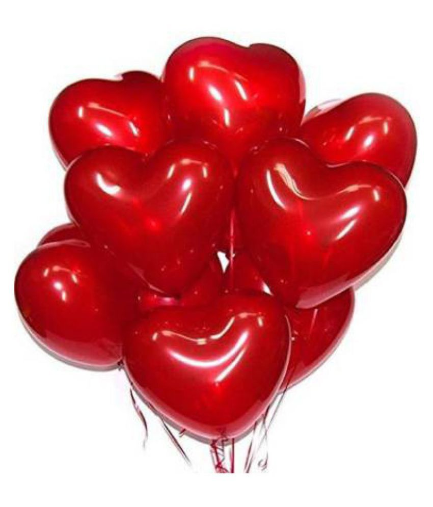     			GNGS Pack of 60 Red Heart Metallic Balloons for Decorations