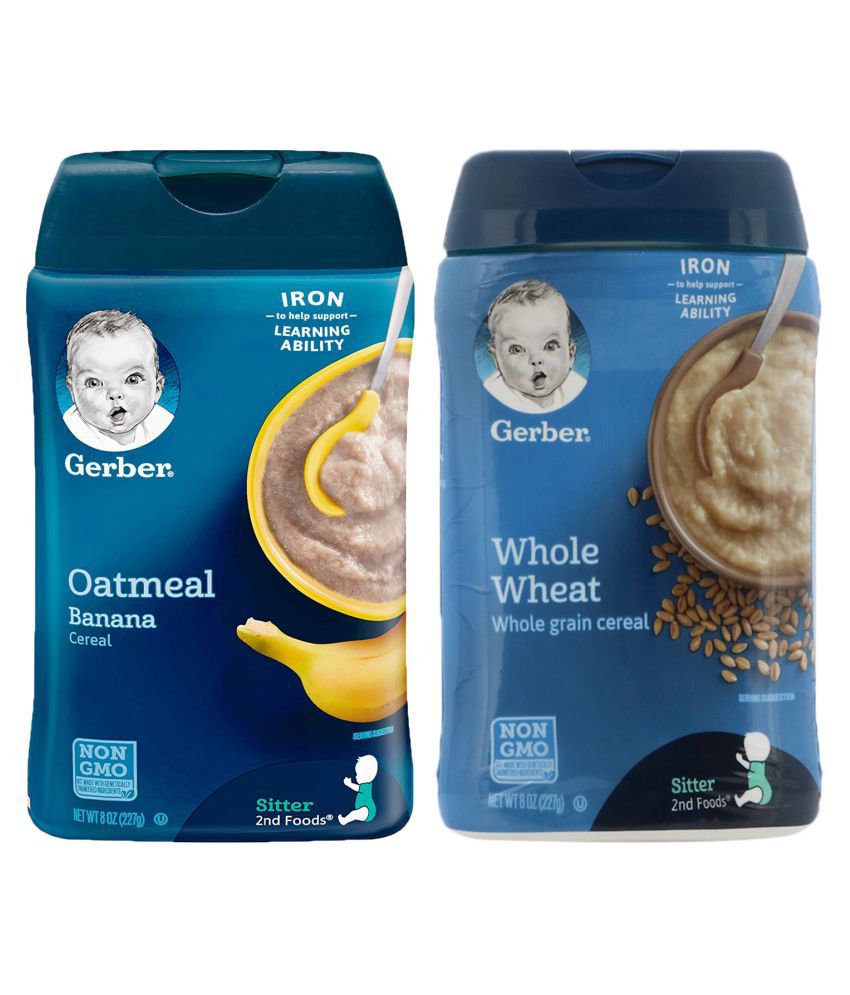 Gerber Oatmeal & Banana,Whole Wheat Infant Cereal for Under 6 Months