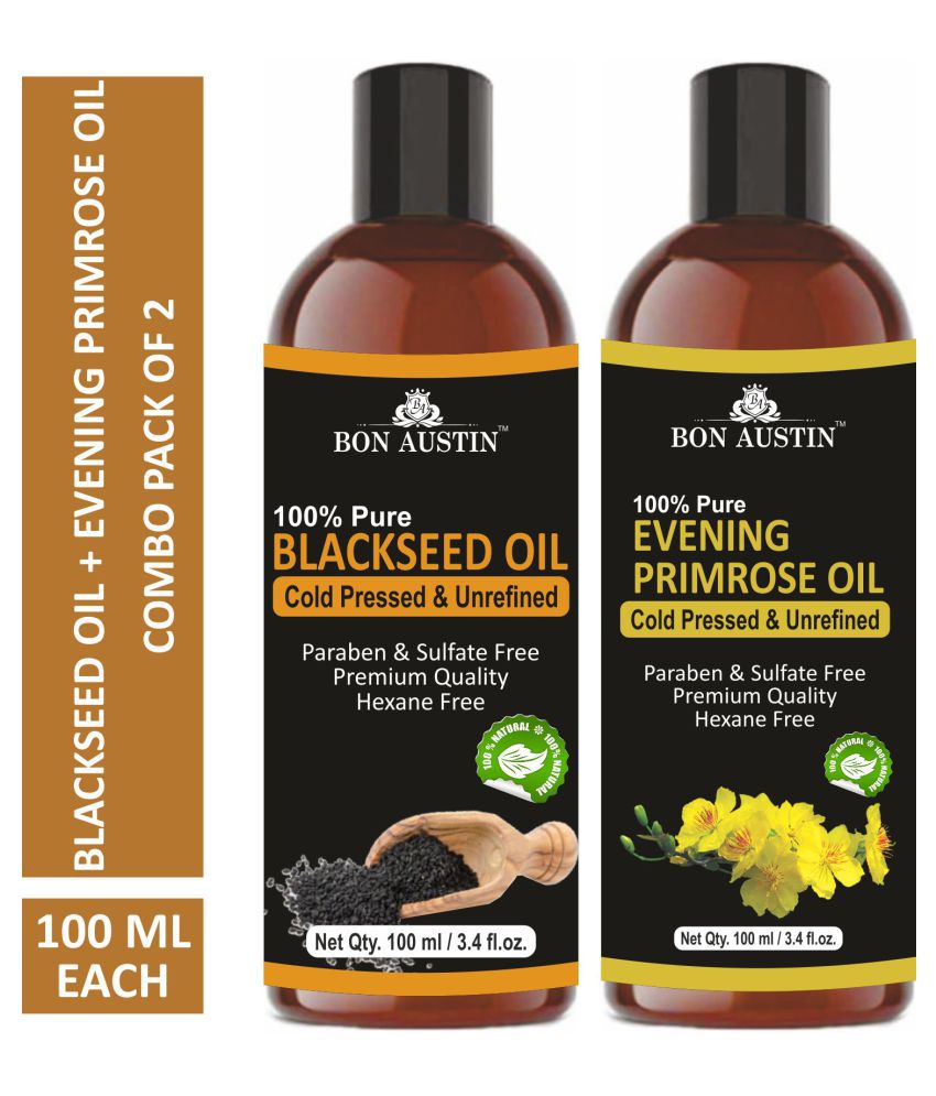     			Bon Austin Premium Blackseed Oil & Evening Primrose Oil - Cold Pressed & Unrefined Combo pack of 2 bottles of 100 ml(200 ml)