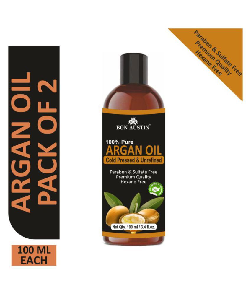     			Bon Austin  Premium Argan oil  - Cold Pressed & Unrefined Combo pack of 2 bottles of 100ml(200 ml)