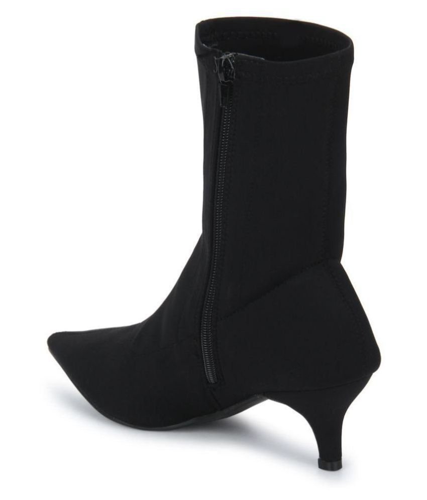 truffle collection chunky chelsea heeled ankle boots in black