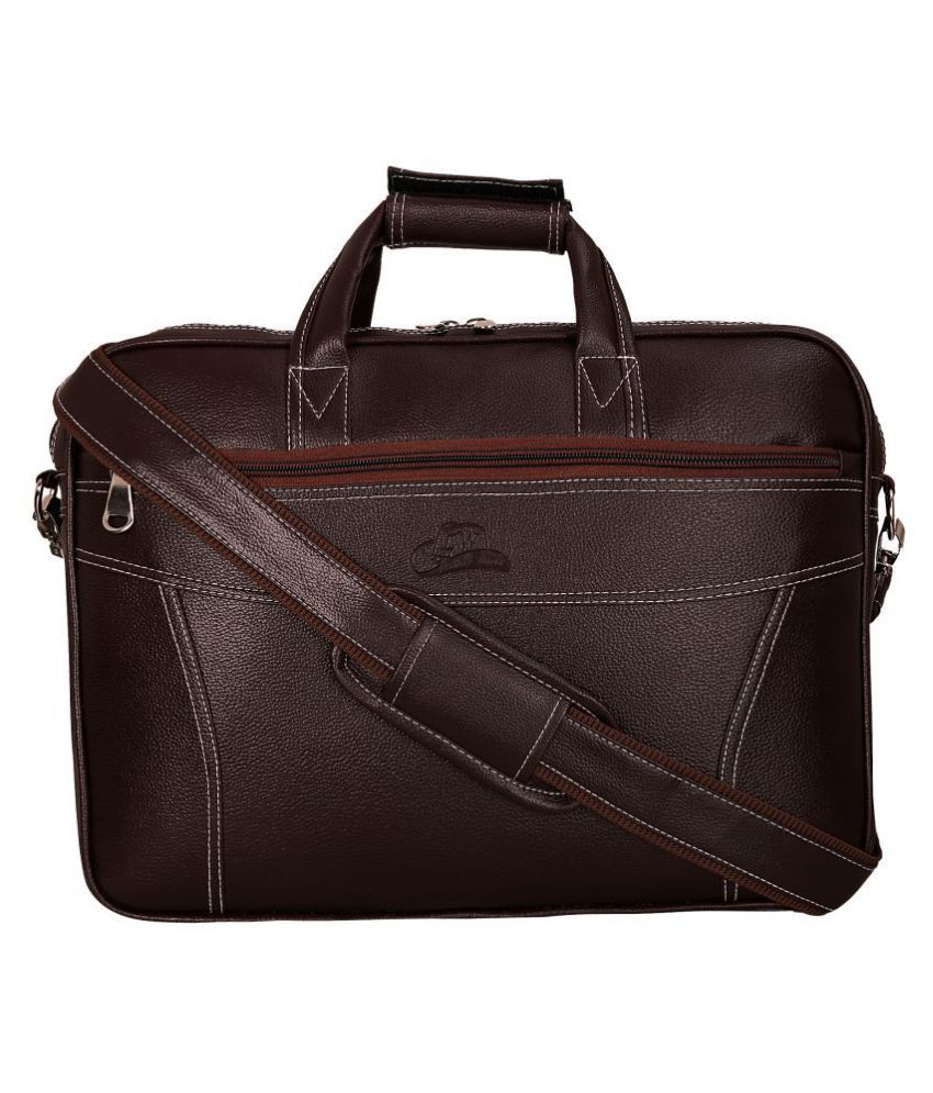 Leather Gifts Laptop Office Bag Brown P.U. Office Bag