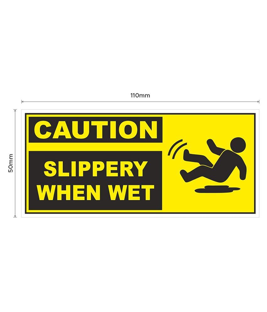     			Rangvishwa Enterprises Caution Slippery When Wet Sticker ( 11 x 5 cms )