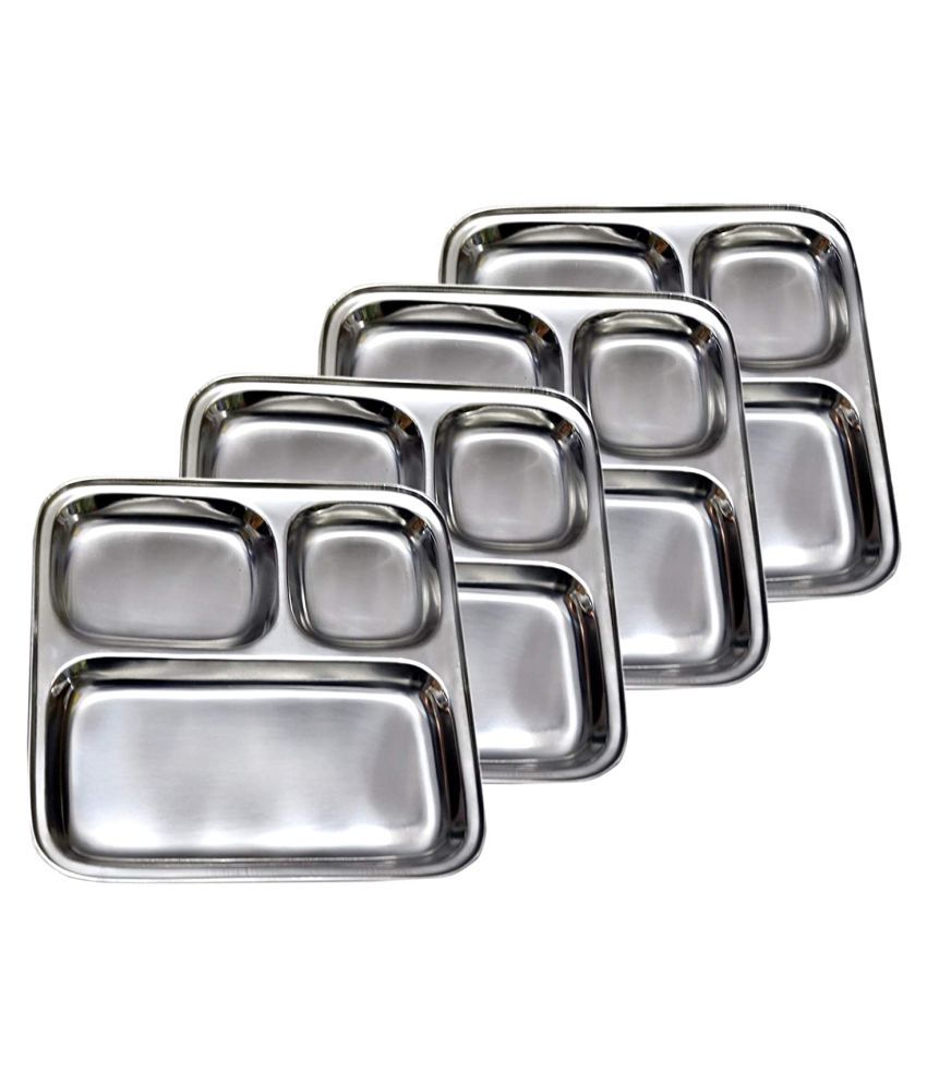     			Dynore 4 Pcs Stainless Steel Partition Plate