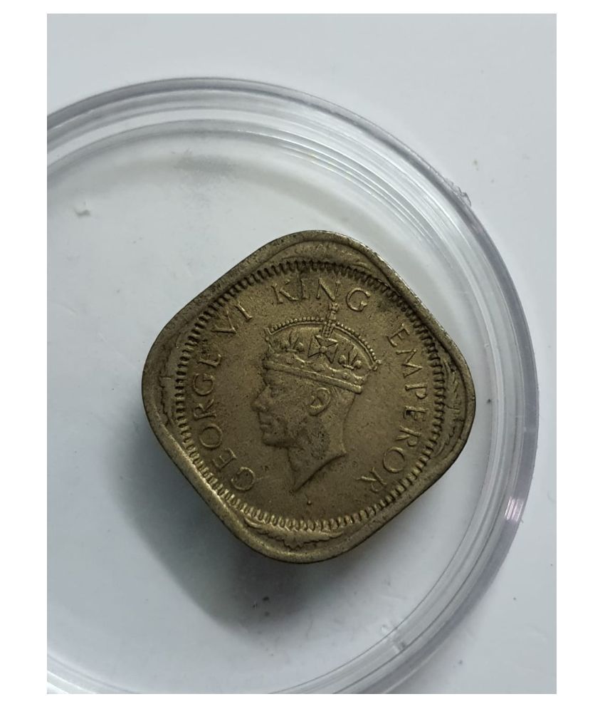     			George VI 2 Annas 1939 Second Head Copper Nickel  Coin