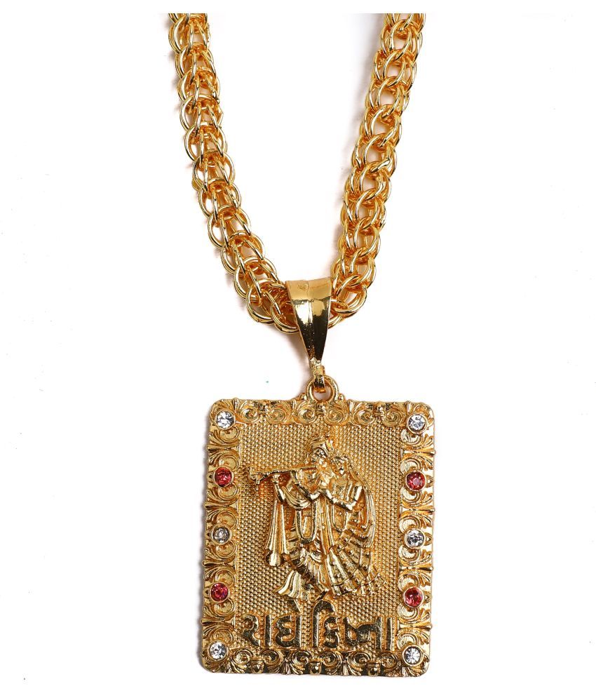 DIPALI RADHA KRISHNA Pendant,Locket Gold Plated with Chain in God Pendant for men Buy Online at