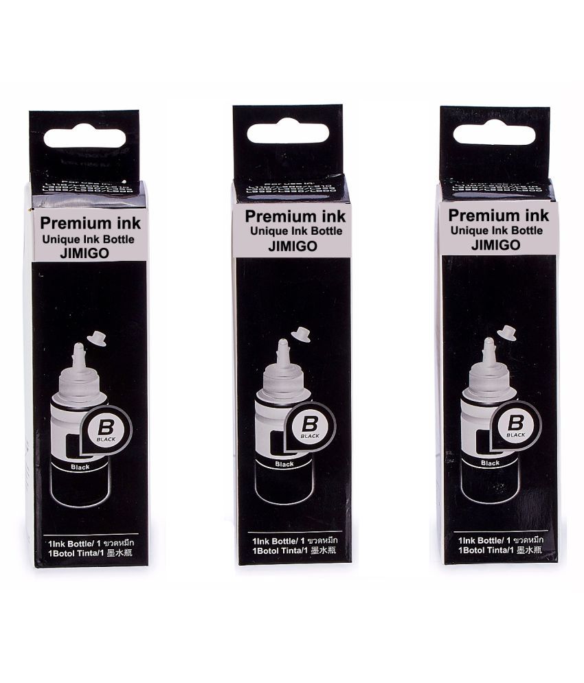 JIMIGO INK FOR EPSON L130 Black Pack of 3 Ink bottle for Refill ink for