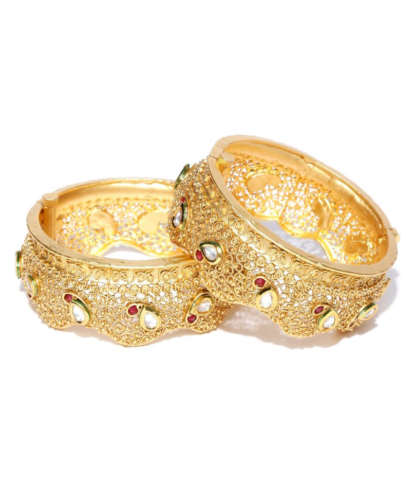     			Priyaasi's Vintage Style Gold Plated Copper Kadaa Bangles
